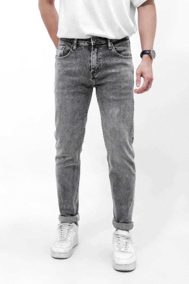 QUẦN JEAN SLIM FIT XÁM WASH LOANG 241213