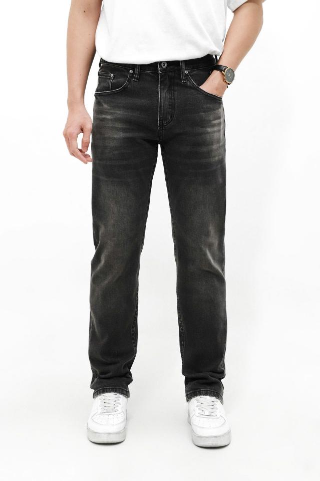 QUẦN JEAN REGULAR FIT XÁM ĐEN 250102