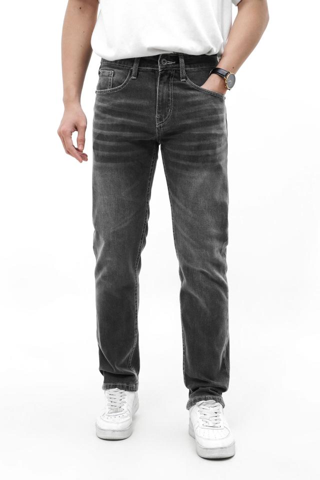 QUẦN JEAN REGULAR FIT XÁM ĐEN 241202