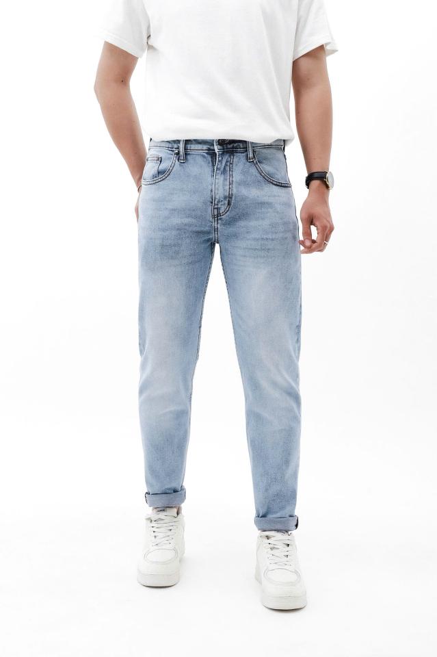 QUẦN JEAN SLIM FIT XANH NHẠT WASH 250515