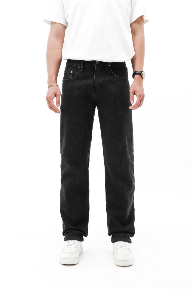 QUẦN JEAN REGULAR FIT ĐEN GIẶT 250526