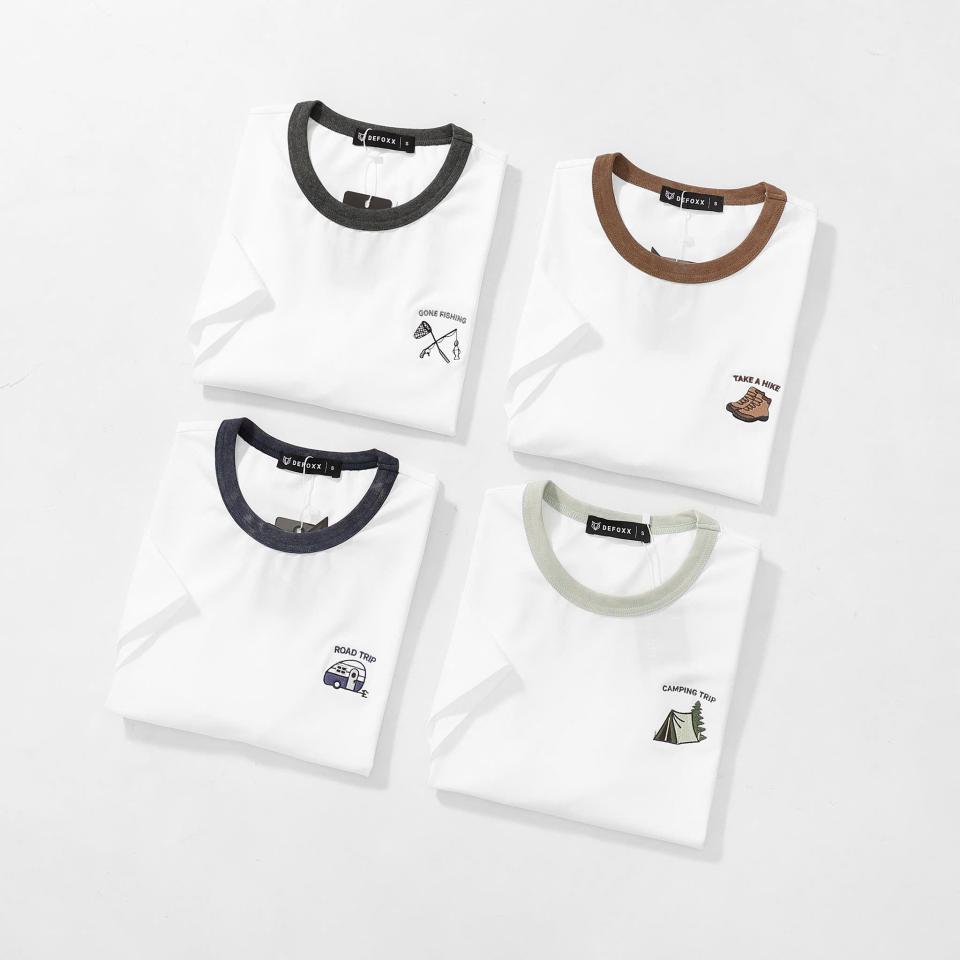 ÁO THUN REGULAR FIT COTTON 4C THÊU HÌNH CAMPING